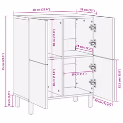 vidaXL Sideboard Cupboard Storage Cabinet Highboard Black Engineered Wood - Additional view 10