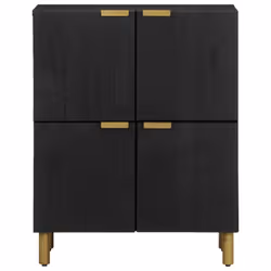 vidaXL Sideboard Cupboard Storage Cabinet Highboard Black Engineered Wood