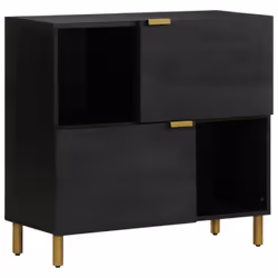 vidaXL Sideboard Cupboard Storage Cabinet Highboard Black Engineered Wood
