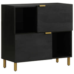 vidaXL Sideboard Cupboard Storage Cabinet Highboard Black Engineered Wood
