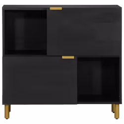 vidaXL Sideboard Cupboard Storage Cabinet Highboard Black Engineered Wood