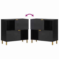 vidaXL Sideboard Cupboard Storage Cabinet Highboard Black Engineered Wood - Additional view 5