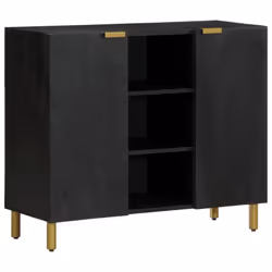 vidaXL Sideboard Cupboard Storage Cabinet Highboard Black Engineered Wood