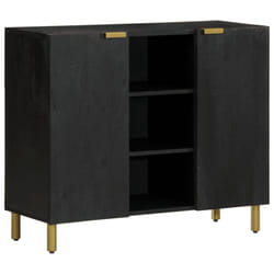 vidaXL Sideboard Cupboard Storage Cabinet Highboard Black Engineered Wood