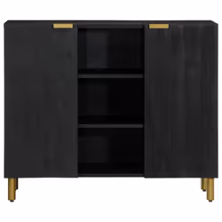 vidaXL Sideboard Cupboard Storage Cabinet Highboard Black Engineered Wood