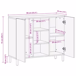 vidaXL Sideboard Cupboard Storage Cabinet Highboard Black Engineered Wood