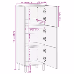 vidaXL Highboard Sideboard Storage Cabinet Cupboard Black Engineered Wood - Additional view 10