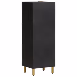 vidaXL Highboard Sideboard Storage Cabinet Cupboard Black Engineered Wood - Additional view 4