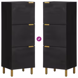 vidaXL Highboard Sideboard Storage Cabinet Cupboard Black Engineered Wood - Additional view 5