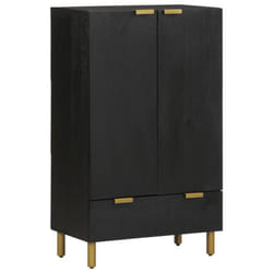 vidaXL Highboard Sideboard Storage Cabinet Cupboard Black Engineered Wood