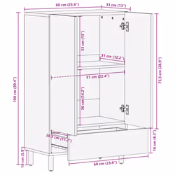 vidaXL Highboard Sideboard Storage Cabinet Cupboard Black Engineered Wood - Additional view 10