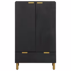 vidaXL Highboard Sideboard Storage Cabinet Cupboard Black Engineered Wood