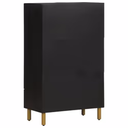vidaXL Highboard Sideboard Storage Cabinet Cupboard Black Engineered Wood - Additional view 4