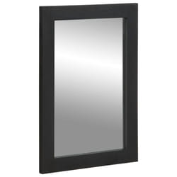 vidaXL Bathroom Mirror Wall Mirror Bath Mirror Black Engineered Wood and brass