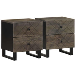 vidaXL Bedside Cabinets 2 pcs Black 40x33x46 cm Solid Wood Mango bedside table - 2 pcs