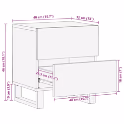 vidaXL Bedside Cabinets 2 pcs Black 40x33x46 cm Solid Wood Mango bedside table - 2 pcs