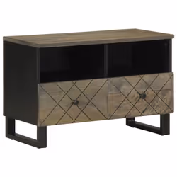 vidaXL TV Cabinet Black 70x33x46 cm Solid Wood Mango TV stand TV sideboard