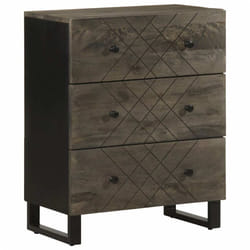vidaXL Sideboard Black 60x33x75 cm Solid Wood Mango storage cabinet