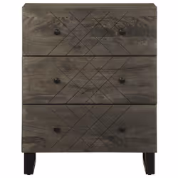 vidaXL Sideboard Black 60x33x75 cm Solid Wood Mango storage cabinet