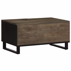 vidaXL Coffee Table Black 80x50x40 cm Solid Wood Mango side table - Additional view 4