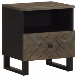vidaXL Bedside Cabinet Black 40x33x46 cm Solid Wood Mango bedside table - 1 pcs