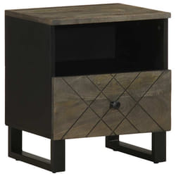 vidaXL Bedside Cabinet Black 40x33x46 cm Solid Wood Mango bedside table - 1 pcs