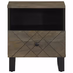 vidaXL Bedside Cabinet Black 40x33x46 cm Solid Wood Mango bedside table - 1 pcs