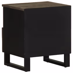 vidaXL Bedside Cabinet Black 40x33x46 cm Solid Wood Mango bedside table - 1 pcs - Additional view 4