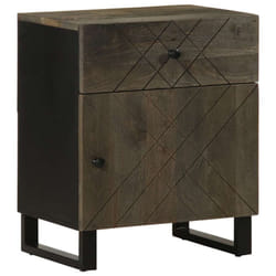 vidaXL Bedside Cabinet Black 50x33x60 cm Solid Wood Mango bedside table