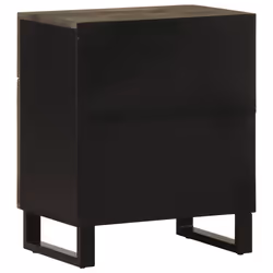 vidaXL Bedside Cabinet Black 50x33x60 cm Solid Wood Mango bedside table - Additional view 4