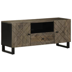 vidaXL TV Cabinet Black 105x33x46 cm Solid Wood Mango TV stand TV sideboard