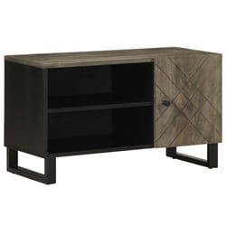 vidaXL TV Cabinet Black 80x33x46 cm Solid Wood Mango TV stand TV sideboard