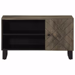 vidaXL TV Cabinet Black 80x33x46 cm Solid Wood Mango TV stand TV sideboard