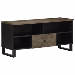 vidaXL TV Cabinet Black 100x33x46 cm Solid Wood Mango TV stand TV sideboard