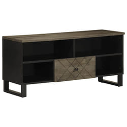 vidaXL TV Cabinet Black 100x33x46 cm Solid Wood Mango TV stand TV sideboard