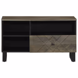 vidaXL TV Cabinet Black 80x33x46 cm Solid Wood Mango TV stand TV sideboard