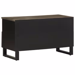 vidaXL TV Cabinet Black 80x33x46 cm Solid Wood Mango TV stand TV sideboard - Additional view 4