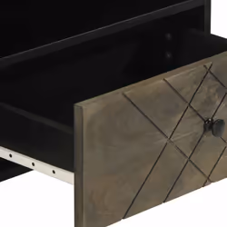 vidaXL TV Cabinet Black 80x33x46 cm Solid Wood Mango TV stand TV sideboard - Additional view 7