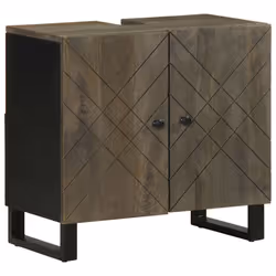 vidaXL Sink Cabinet Black 62x33x58 cm Solid Wood Mango bathroom sink cabinet