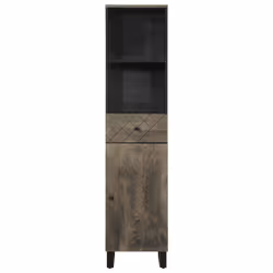 vidaXL Bathroom Cabinet Black 38x33x160 cm Solid Wood Mango