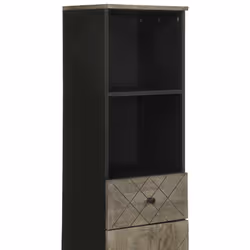 vidaXL Bathroom Cabinet Black 38x33x160 cm Solid Wood Mango - Additional view 5