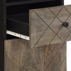 vidaXL Bathroom Cabinet Black 38x33x160 cm Solid Wood Mango - Additional view 6