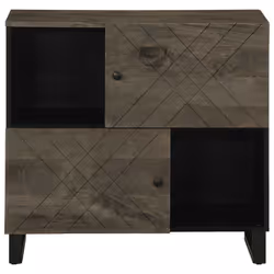 vidaXL Sideboard Black 80x33x75 cm Solid Wood Mango storage cabinet