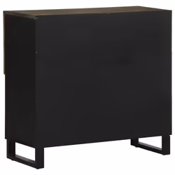 vidaXL Sideboard Black 80x33x75 cm Solid Wood Mango storage cabinet - Additional view 4