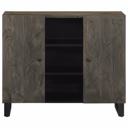 vidaXL Sideboard Black 90x33x75 cm Solid Wood Mango storage cabinet