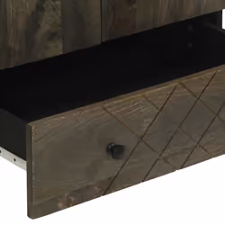 vidaXL Highboard Black 60x33x100 cm Solid Wood Mango side cabinet - Additional view 6