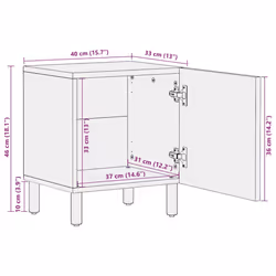 vidaXL Bedside Cabinets 2 pcs Brown 40x33x46 cm Solid Wood Mango bedside table - 2 pcs - Additional view 10