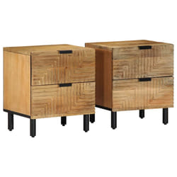 vidaXL Bedside Cabinets 2 pcs Brown 40x33x46 cm Solid Wood Mango bedside table - 2 pcs