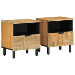 vidaXL Bedside Cabinets 2 pcs Brown 40x33x46 cm Solid Wood Mango bedside table