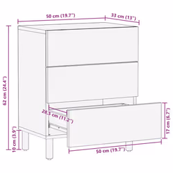 vidaXL Bedside Cabinet Brown 50x33x62 cm Solid Wood Mango bedside table